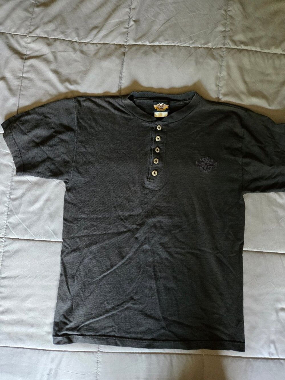 Harley Davidson collarless polo shirt - vintage